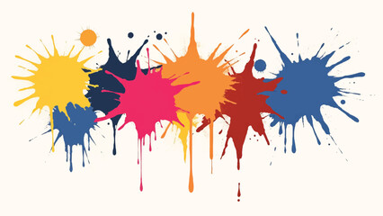 Colorful paint splash on white background. Abstract background with colorful splatter for creative projects. 