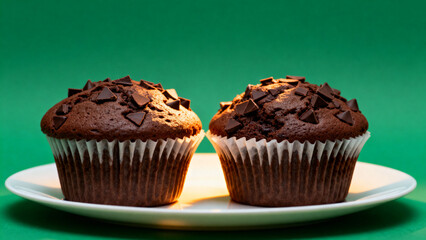 chocolate muffin with chocolate frosting