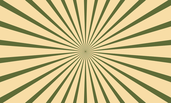 Retro Beige and Green Sunburst Abstract Background Design