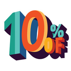 10 Percent Off Number Banner Icon – Special Sale Discount Vector Tag Design