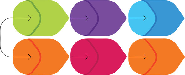 6 step infographic Diagram	