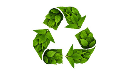 Green Recycling Symbol Leaves Representing Environmental Protection Sustainable Practices and Renewable Resources for a Cleaner Future and Ecological Balance of Nature