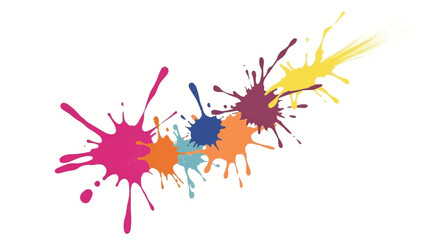 Colorful paint splash on white background. Abstract background with colorful splatter for creative projects. 