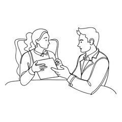 Businessman and Woman Vector Icon – Corporate Teamwork, Office People Illustration