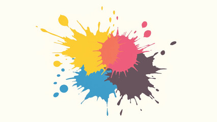 Colorful paint splash on white background. Abstract background with colorful splatter for creative projects. 