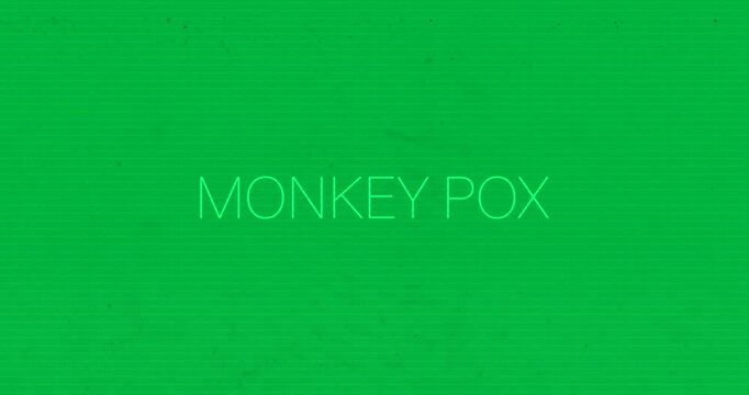 Animation of monkey pox text on transparent background