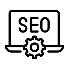 SEO Setup Line Icon of Technical SEO Icon Set