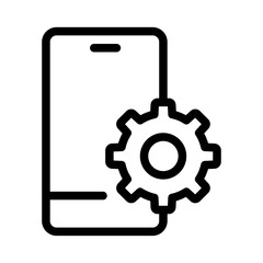 Obraz premium Mobile Optimization Line Icon of Technical SEO Icon Set