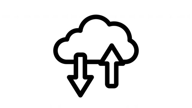 cloud computing minimalist stroke animation