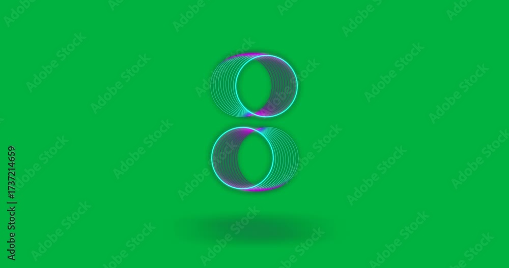 Wall mural animation of multiple neon circles on transparent background