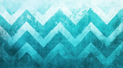 Teal chevron pattern with a distressed, faded effect