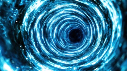 Abstract swirling blue vortex