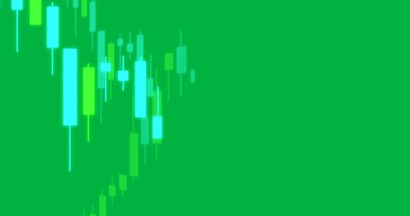 Animation of green graph processing data on transparent background - Powered by Adobe