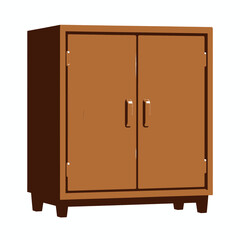 Wooden Cabinet with Golden Handles in Modern Living Room
