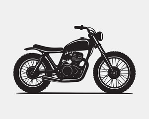 Classic Black Motorcycle Silhouette