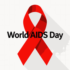 World AIDS Day Ribbon Symbol on Light Background