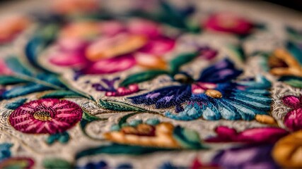 Closeup of a customized book jacket featuring intricate handpainted artwork with vibrant colors the main design sharply in focus against a blurred background.