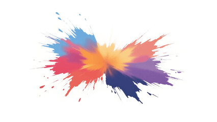 Colorful paint splash on white background. Abstract background with colorful splatter for creative projects. 