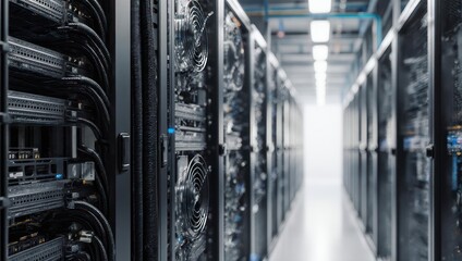 Server rack corridor in a data center