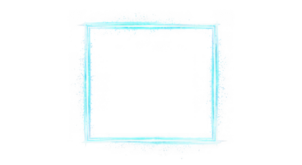 Light blue square frame with watercolor texture isolated on transparent background