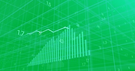 Animation of financial data processing on transparent background - Powered by Adobe