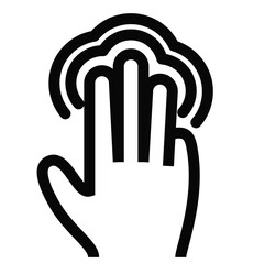 Obraz premium Three finger tap icon