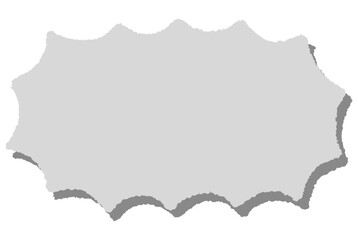  手書き風の爆発吹き出し（横長）