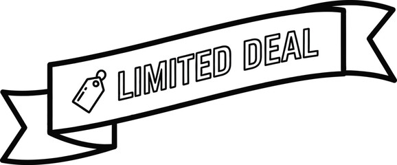 Fototapeta premium Vector art of a limited deal ribbon banner for promotion