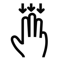 Three finger swipe down icon