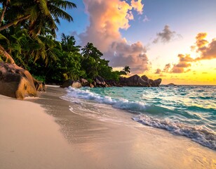 Tropical Beach Sunset Paradise.