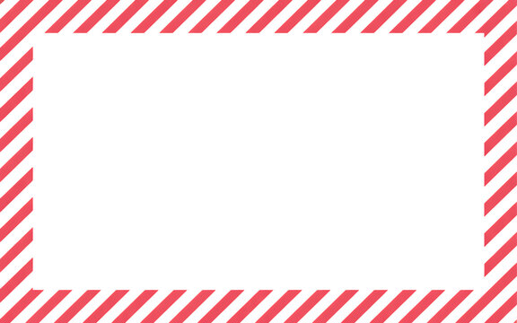 Diagonal red and white stripe border around a black rectangle for design