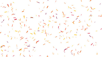 Vibrant Confetti Rain: Festive Red and Orange Particles on White Background