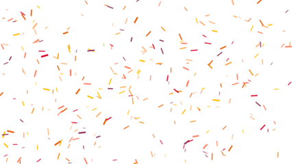 Vibrant Confetti Rain: Festive Red and Orange Particles on White Background