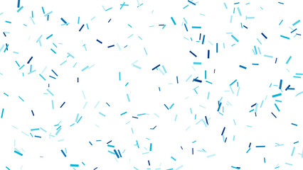 Abstract Blue Dashes and Lines Scattered Pattern on White Background