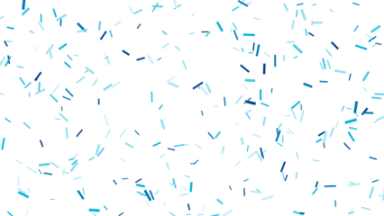 Abstract Blue Dashes and Lines Scattered Pattern on White Background