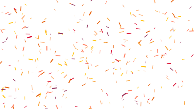Vibrant Confetti Rain: Festive Red and Orange Particles on White Background