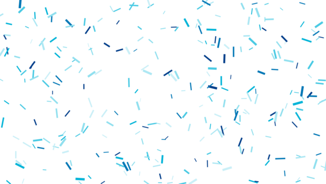 Abstract Blue Dashes and Lines Scattered Pattern on White Background