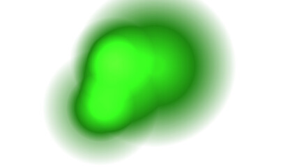 Vibrant Green Luminous Glow Abstract Effect on White Background