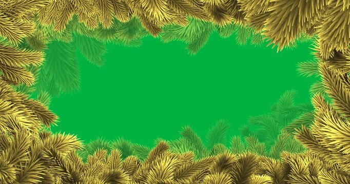 Animation of fir tree frame at christmas on transparent background