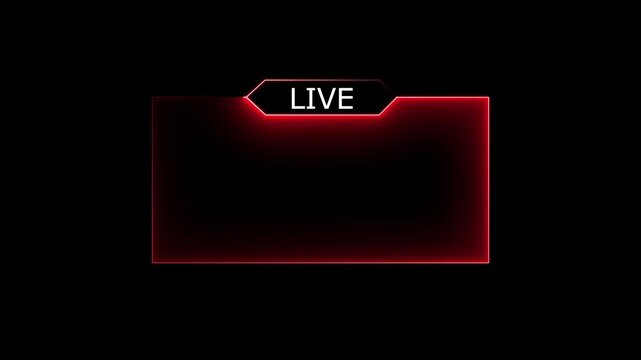 live streaming neon text frame animation box frame neon frame live streaming game live Stream overlay animation for live streaming video ..4K.