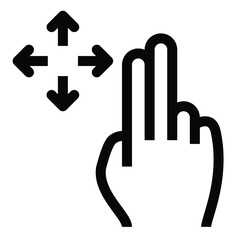 Two Finger Drag Gesture Icon