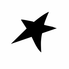 Star on white background. Simple Flat Star. Decorative Graphic Element Design