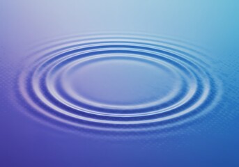 Serene concentric circular ripples expanding across a calm water surface with a blue and purple gradient.