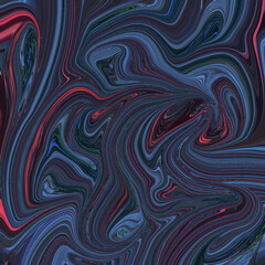 Vibrant abstract swirl with bold blue, red, and black tones. Modern fluid background for design, art, texture, and fashion. Perfect abstract pattern.