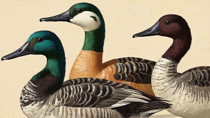 Three Colorful Ducks