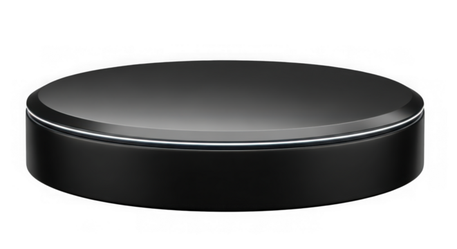 Black smart speaker isolated on transparent background for home assistant