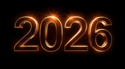 Futuristic Glowing 2026 Numbers