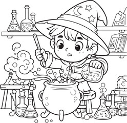Science Lab Equipment Line Art Illustration for Education and Experiments