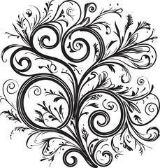 Intricate vintage floral ornament pattern with swirling decorative curves