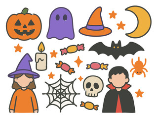 Obraz premium Vibrant Halloween Party Characters and Icons